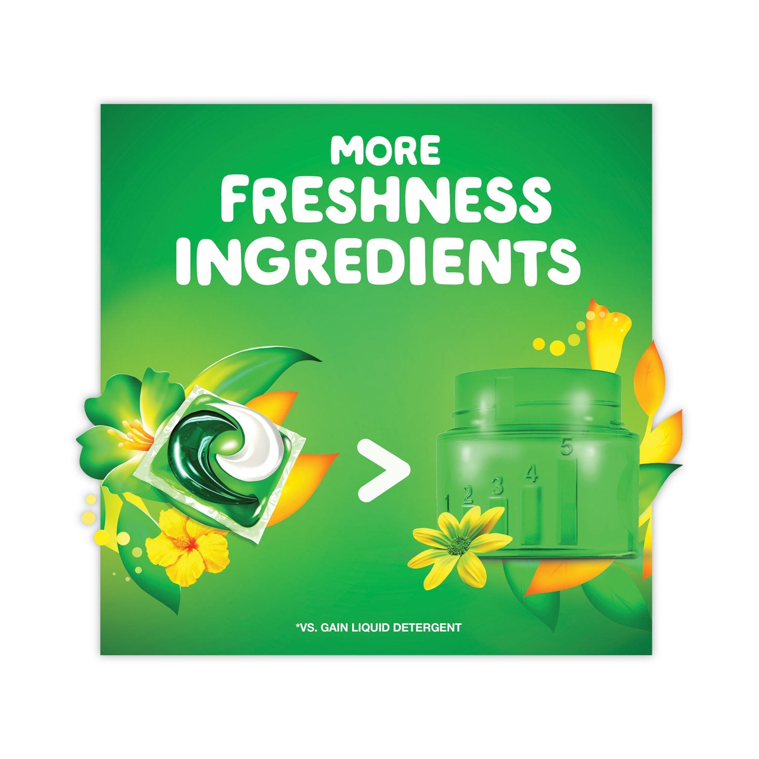 Gain Flings Detergent Pods, Original, 81 Pods/Tub, 4 Tubs/Carton