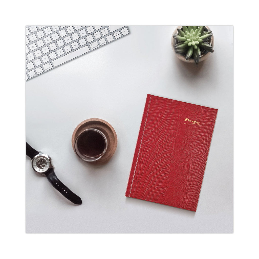 Brownline Daily/Monthly Planner, 8.25 x 5.75, Red Cover, 12-Month (Jan to Dec): 2023
