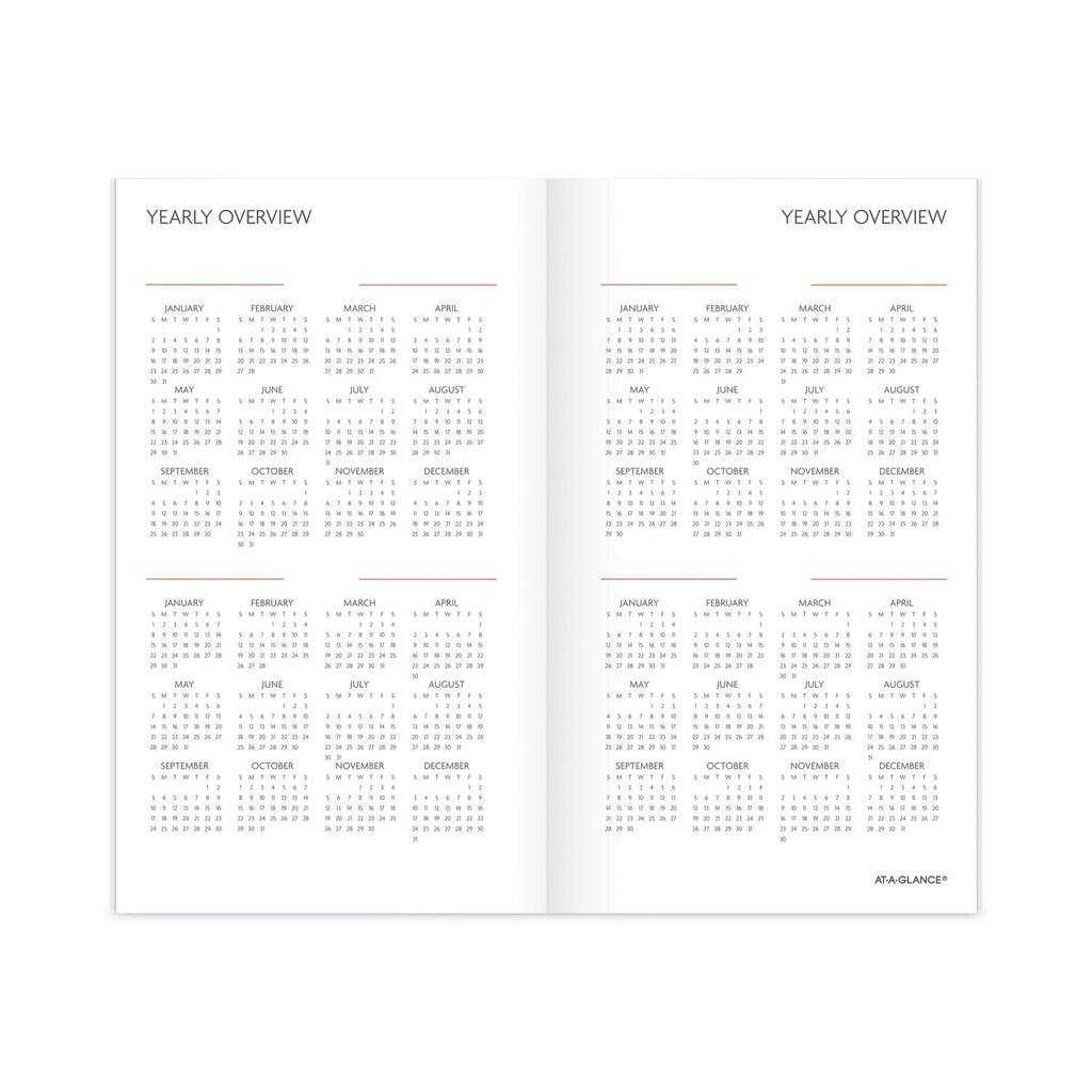 AT-A-GLANCE Badge Floral Two-Year Monthly Planner, Badge Floral Artwork, 6 x 3.5, Blue/Green Cover, 24-Month (Jan to Dec): 2023 to 2024