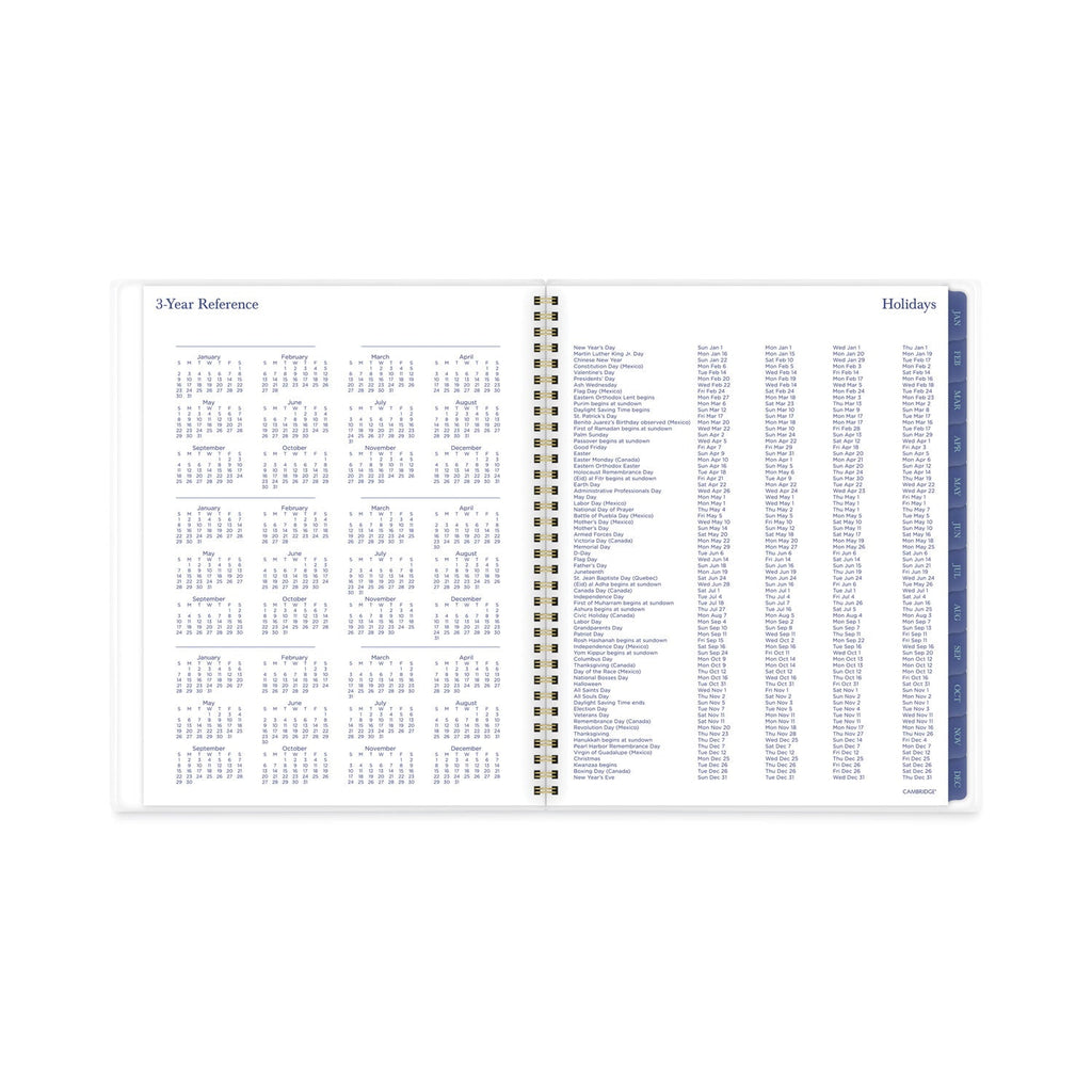 Cambridge Precious Weekly/Monthly Planner, Precious Floral Artwork, 11 x 8.5, Blue/Green/Pink Cover, 12-Month (Jan to Dec): 2023