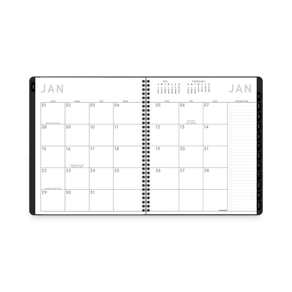 AT-A-GLANCE Contemporary Lite Monthly Planner, Contemporary Lite Artwork, 11 x 9, Black Cover, 12-Month (Jan to Dec): 2023