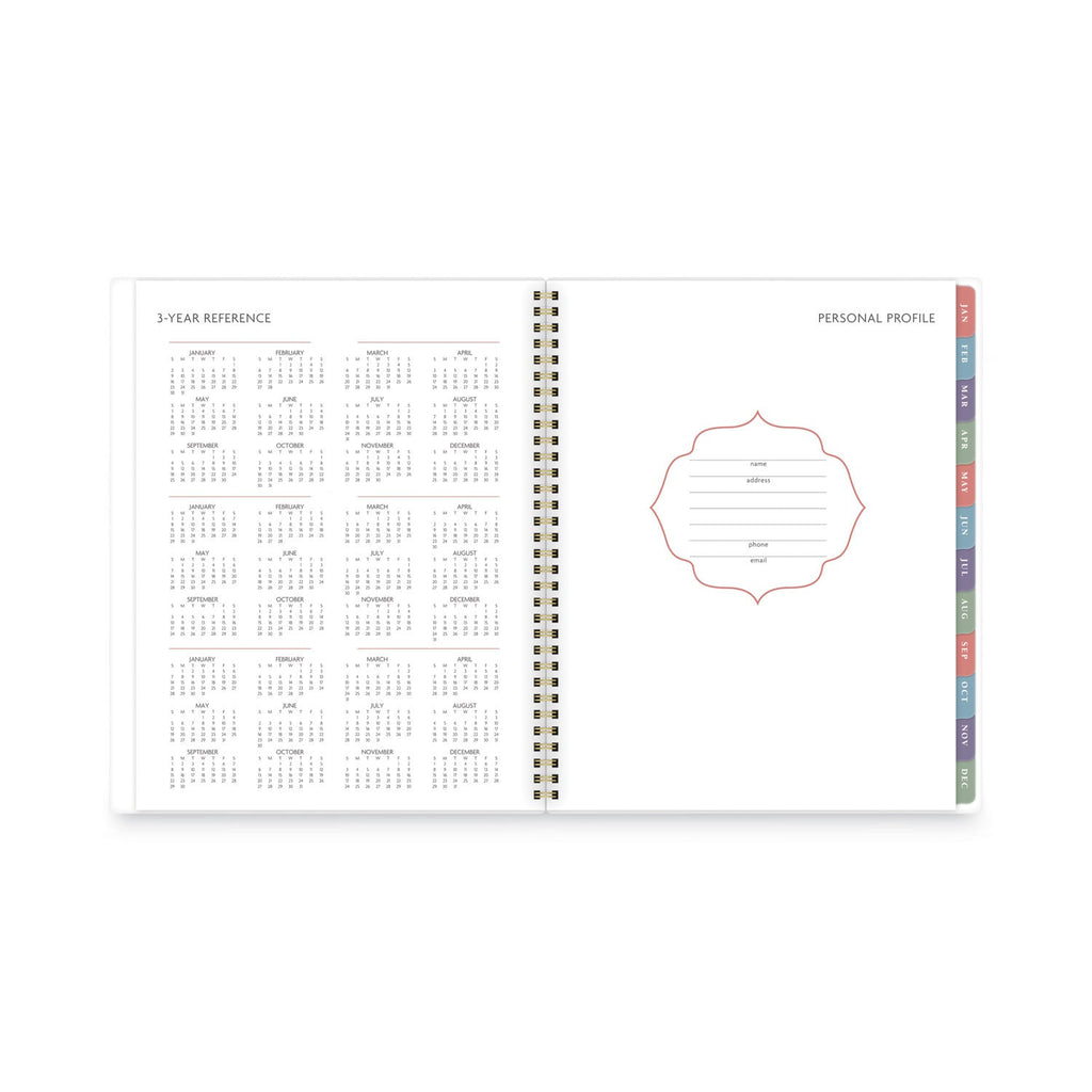 AT-A-GLANCE Badge Hand Drawn Geo Weekly/Monthly Planner, Badge Geo Artwork, 11x8.5, Blue/White Cover, 13-Month(Jan to Jan): 2023 to 2024