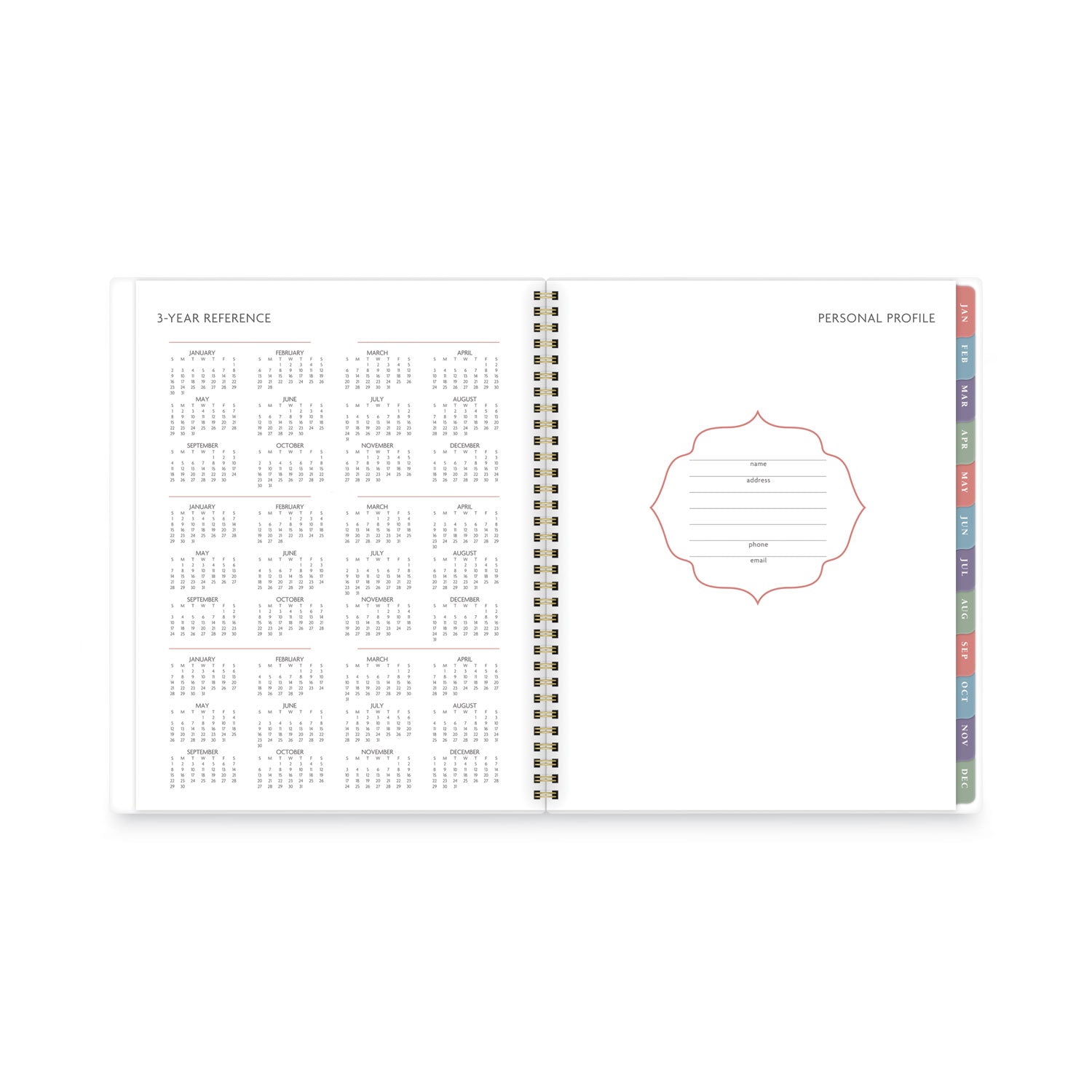AT-A-GLANCE Badge Hand Drawn Geo Weekly/Monthly Planner, Badge Geo Artwork, 11x8.5, Blue/White Cover, 13-Month(Jan to Jan): 2023 to 2024