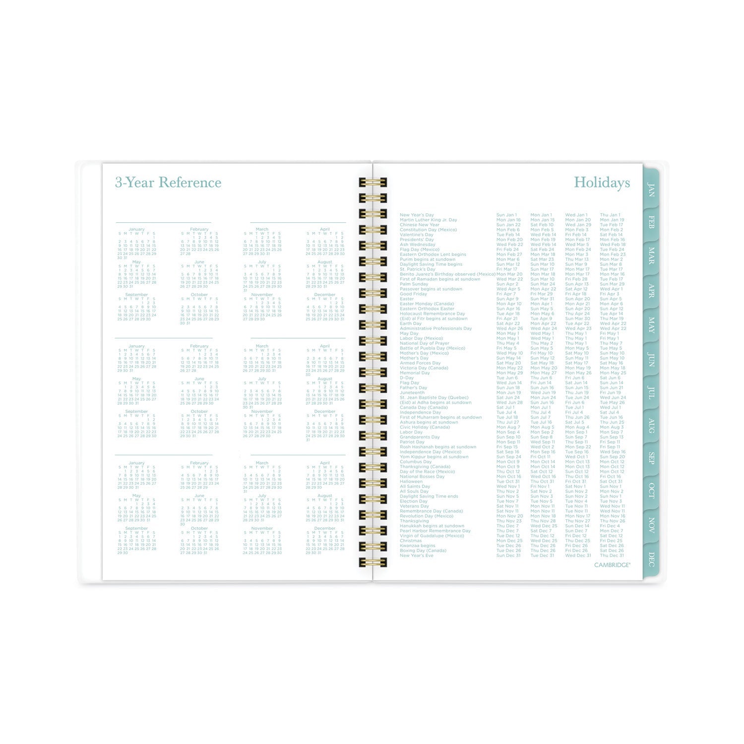 Cambridge Bali Weekly/Monthly Planner, Bali Leaf Artwork, 8.5 x 5.5, Green/White Cover, 12-Month (Jan to Dec): 2023