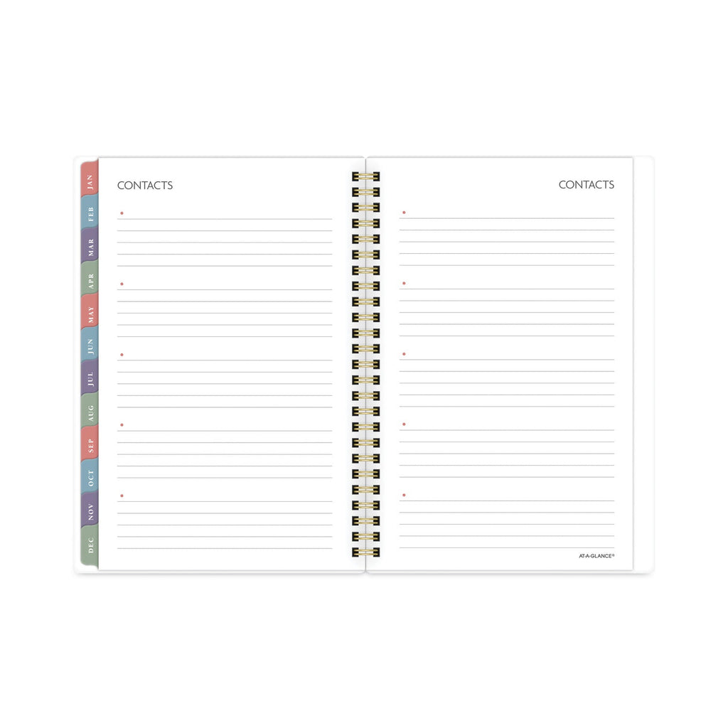 AT-A-GLANCE Badge Floral Weekly/Monthly Planner, Badge Floral Artwork, 8.5x5.5, Blue/Green/Pink Cover, 13-Month(Jan to Jan): 2023 to 2024