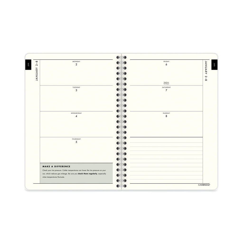 Cambridge GreenPath Weekly/Monthly Planner, GreenPath Artwork, 8.5 x 5.5, White/Green Cover, 12 Month (Jan to Jan): 2023