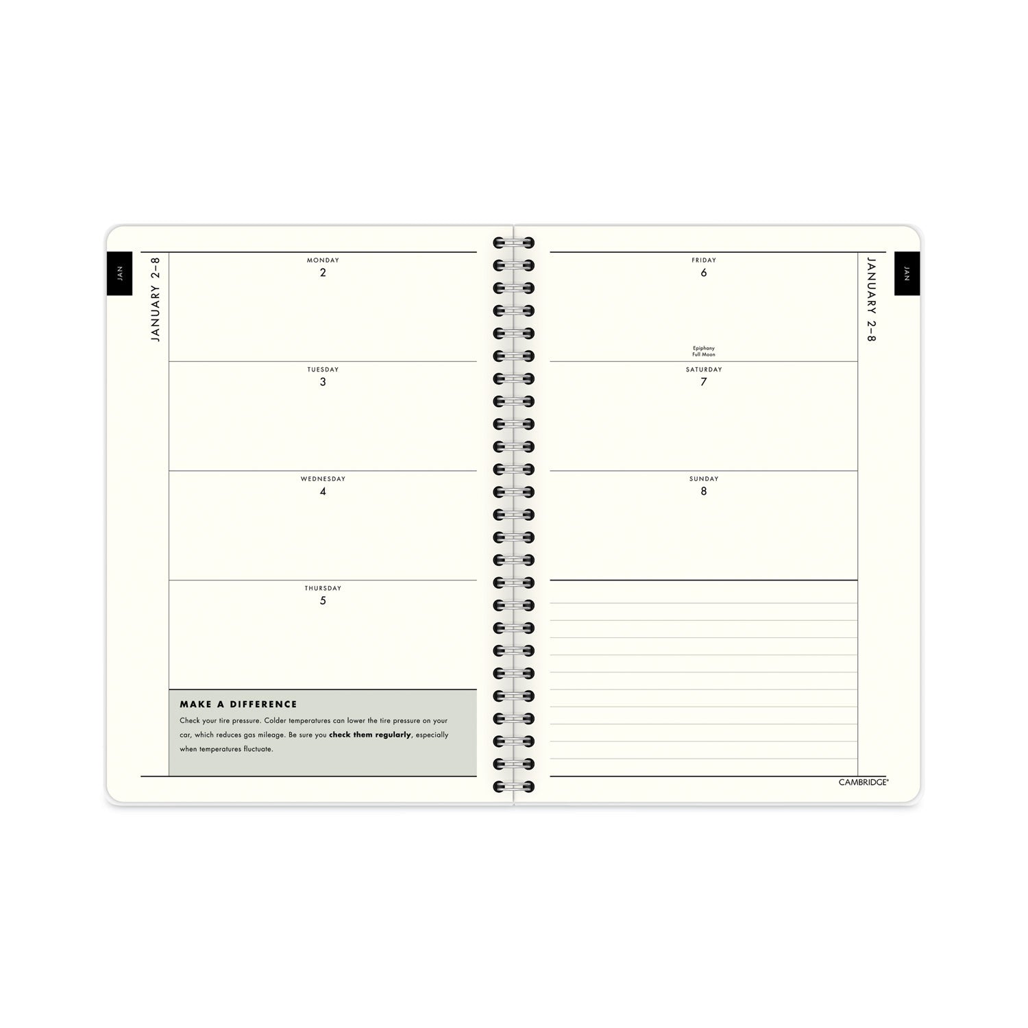Cambridge GreenPath Weekly/Monthly Planner, GreenPath Artwork, 8.5 x 5.5, White/Green Cover, 12 Month (Jan to Jan): 2023