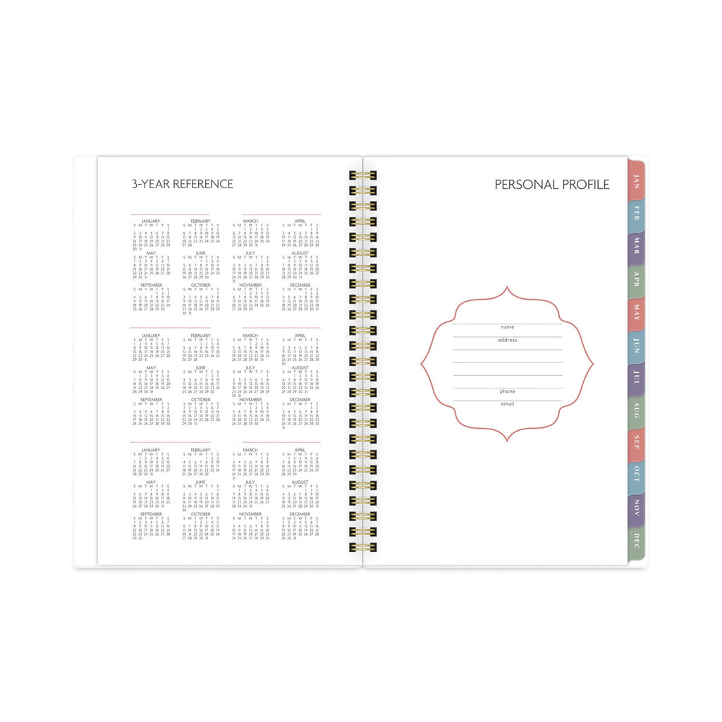 AT-A-GLANCE Badge Floral Weekly/Monthly Planner, Badge Floral Artwork, 8.5x5.5, Blue/Green/Pink Cover, 13-Month(Jan to Jan): 2023 to 2024