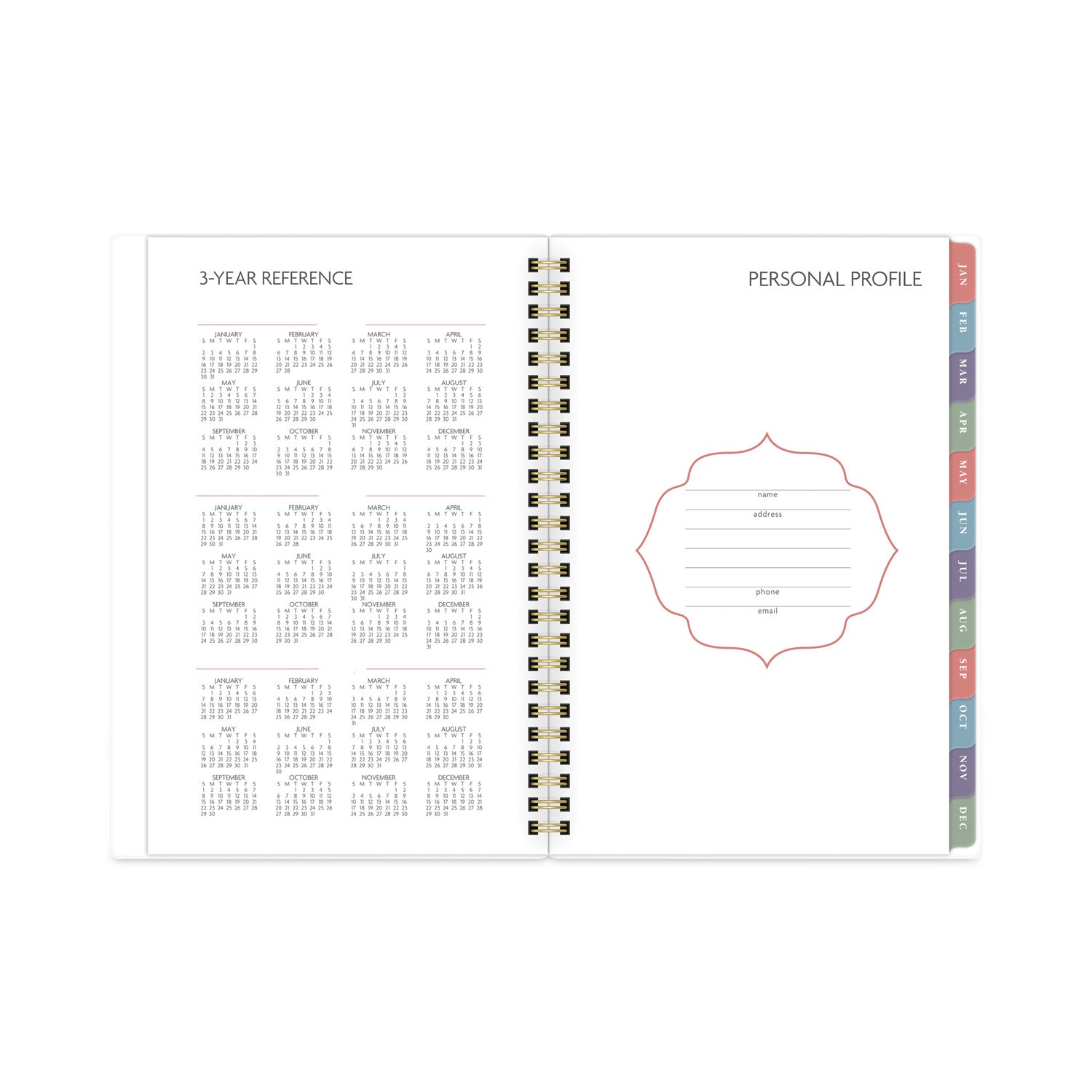 AT-A-GLANCE Badge Floral Weekly/Monthly Planner, Badge Floral Artwork, 8.5x5.5, Blue/Green/Pink Cover, 13-Month(Jan to Jan): 2023 to 2024