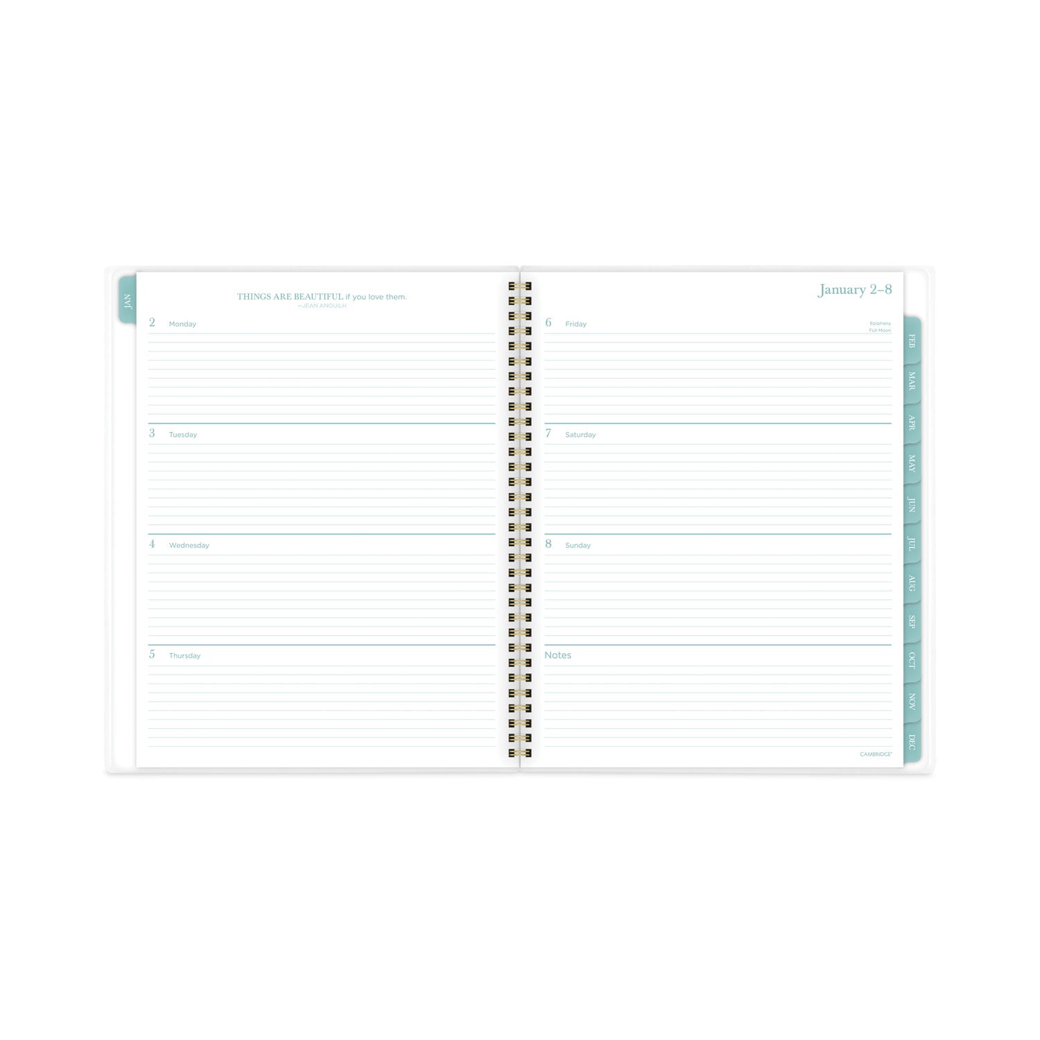 Cambridge Bali Weekly/Monthly Planner, Bali Leaf Artwork, 11 x 8.5, Green/White Cover, 12-Month (Jan to Dec): 2023