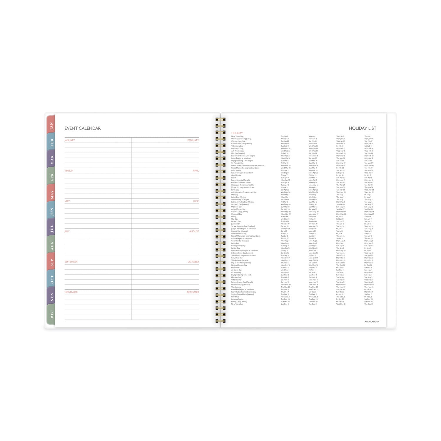 AT-A-GLANCE Badge Floral Weekly/Monthly Planner, Badge Floral Artwork, 11x8.5, Blue/Green/Pink Cover, 13-Month(Jan to Jan): 2023 to 2024