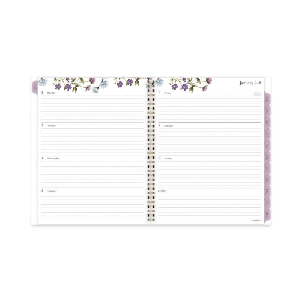 Cambridge Summer Garden Weekly/Monthly Planner, Summer Garden Artwork, 11.8.5 x 5, Blue/Green/Purple Cover, 12-Month (Jan to Dec): 2024