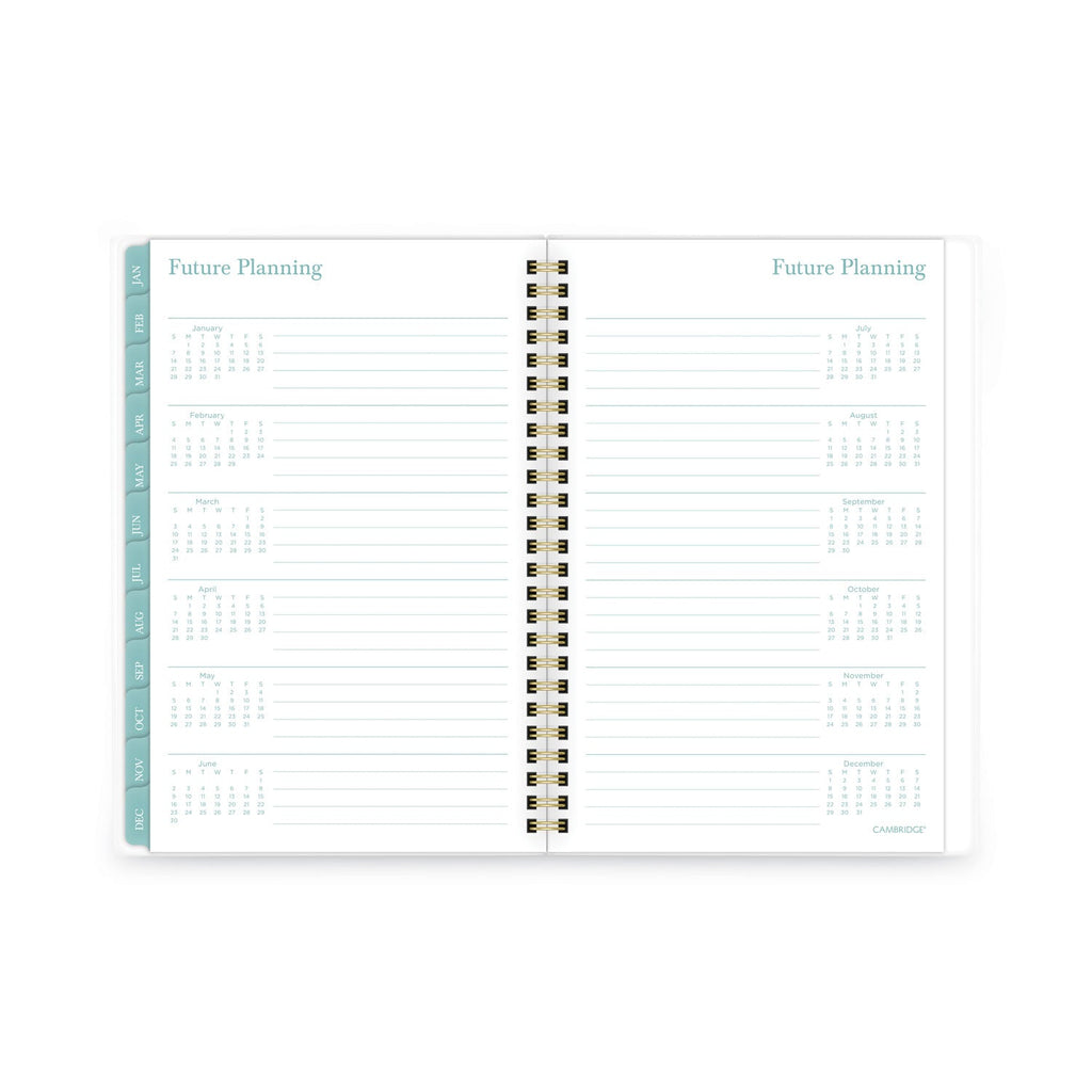 Cambridge Bali Weekly/Monthly Planner, Bali Leaf Artwork, 8.5 x 5.5, Green/White Cover, 12-Month (Jan to Dec): 2023