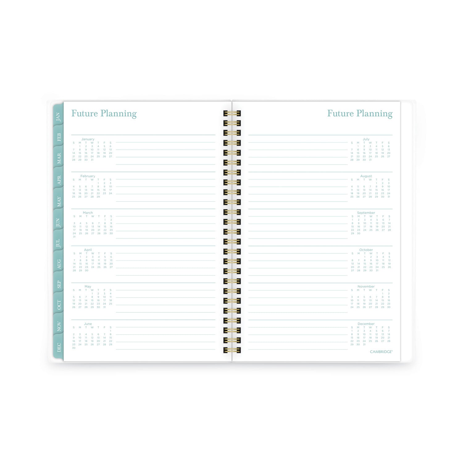 Cambridge Bali Weekly/Monthly Planner, Bali Leaf Artwork, 8.5 x 5.5, Green/White Cover, 12-Month (Jan to Dec): 2023