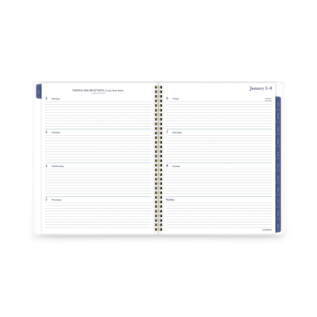 Cambridge Precious Weekly/Monthly Planner, Precious Floral Artwork, 11 x 8.5, Blue/Green/Pink Cover, 12-Month (Jan to Dec): 2023