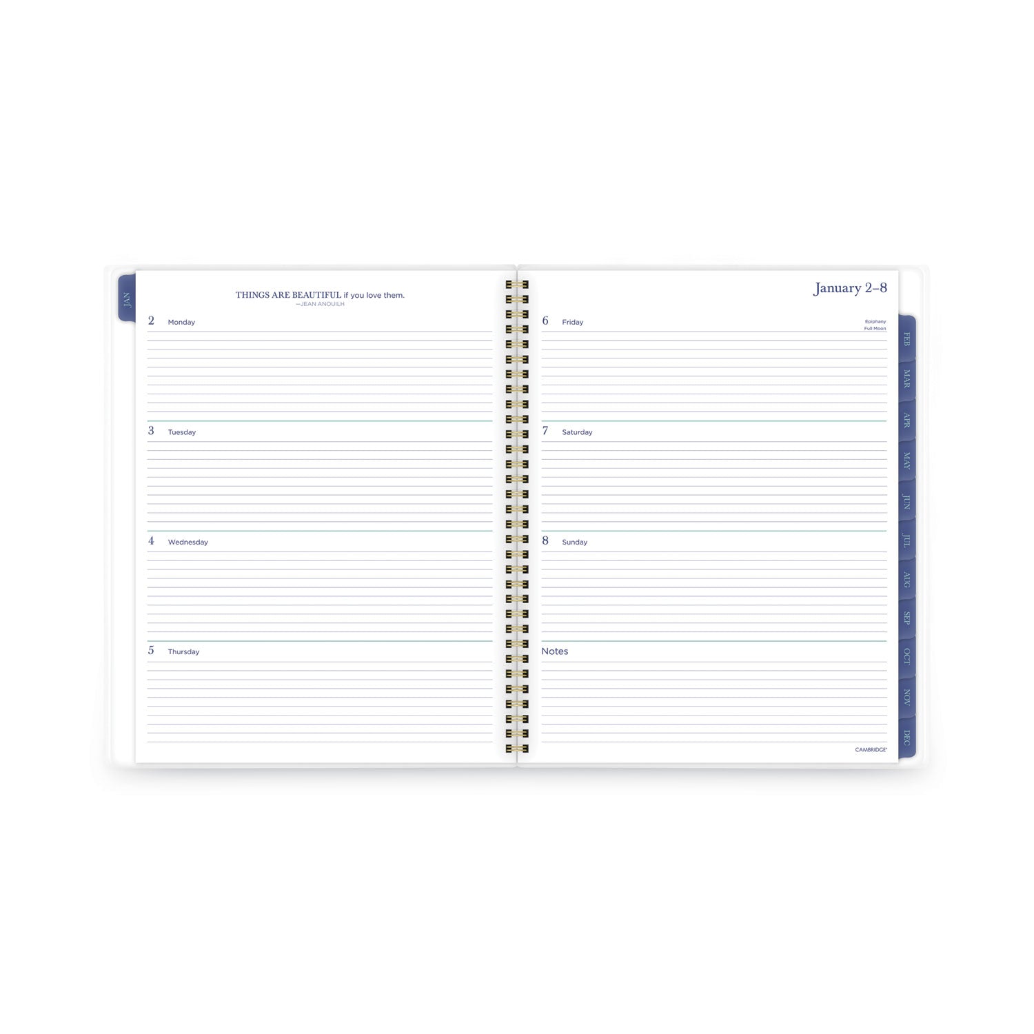 Cambridge Precious Weekly/Monthly Planner, Precious Floral Artwork, 11 x 8.5, Blue/Green/Pink Cover, 12-Month (Jan to Dec): 2023