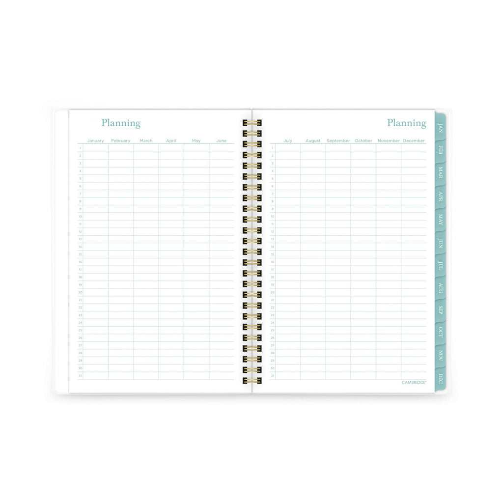 Cambridge Bali Weekly/Monthly Planner, Bali Leaf Artwork, 8.5 x 5.5, Green/White Cover, 12-Month (Jan to Dec): 2023