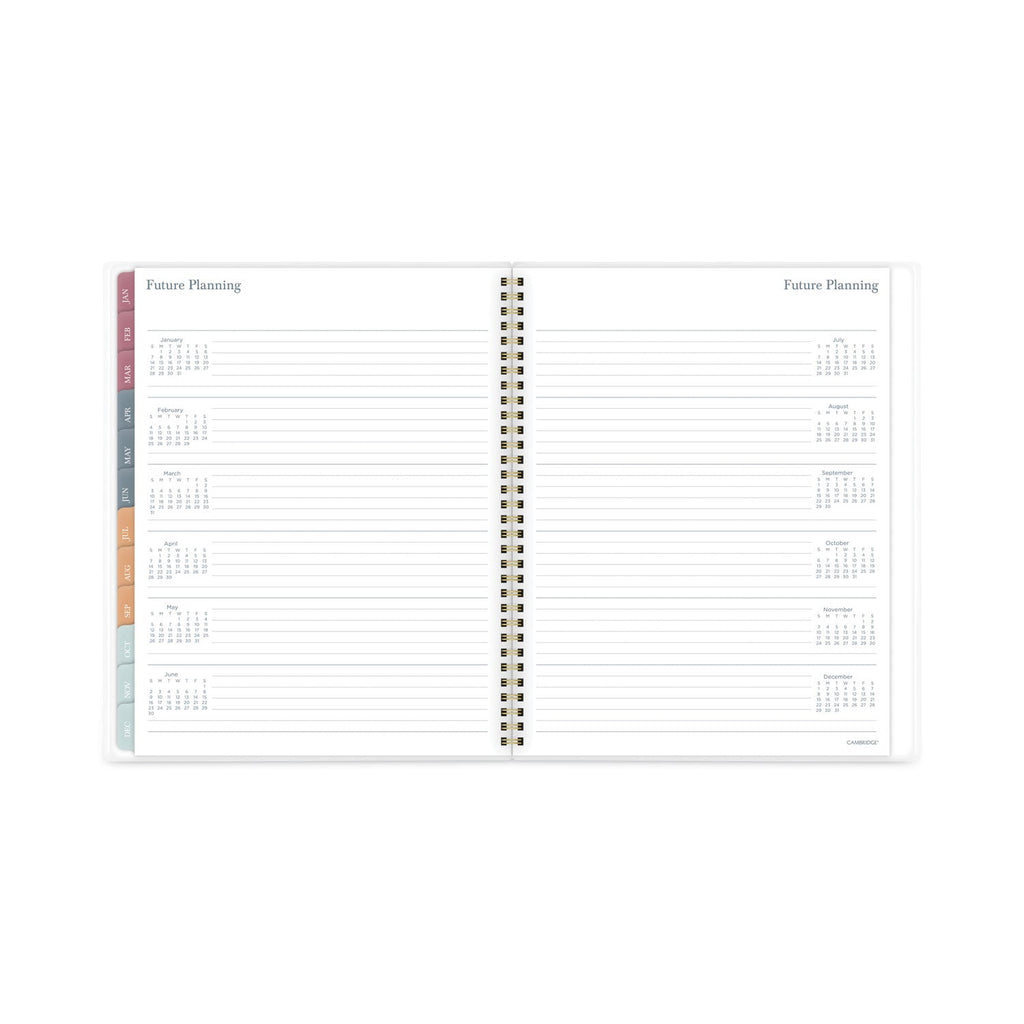 Cambridge Blake Weekly/Monthly Planner, Blake Bold Stripe Artwork, 11 x 8.5, Cream/Blue/Brown Cover, 12-Month (Jan to Dec): 2023