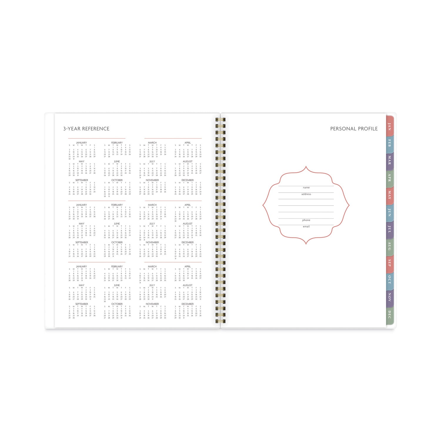 AT-A-GLANCE Badge Floral Weekly/Monthly Planner, Badge Floral Artwork, 11x8.5, Blue/Green/Pink Cover, 13-Month(Jan to Jan): 2023 to 2024
