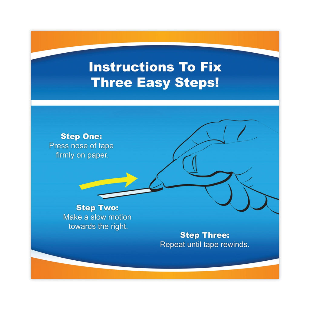 BIC Wite-Out EZ Correct Correction Tape Value Pack, Non-Refillable, Blue/Orange Applicators, 0.17" x 472", 10/Box