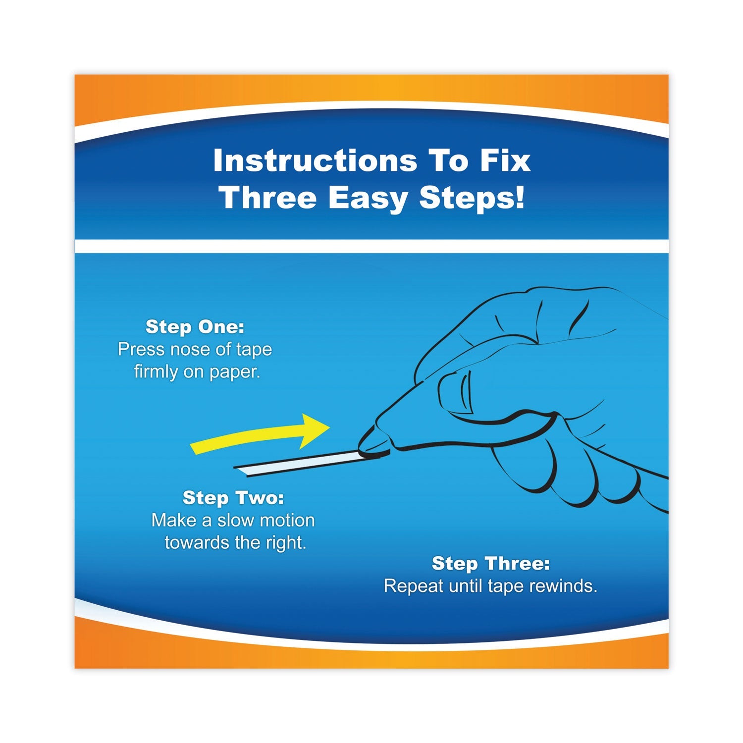 BIC Wite-Out EZ Correct Correction Tape Value Pack, Non-Refillable, Blue/Orange Applicators, 0.17" x 472", 10/Box