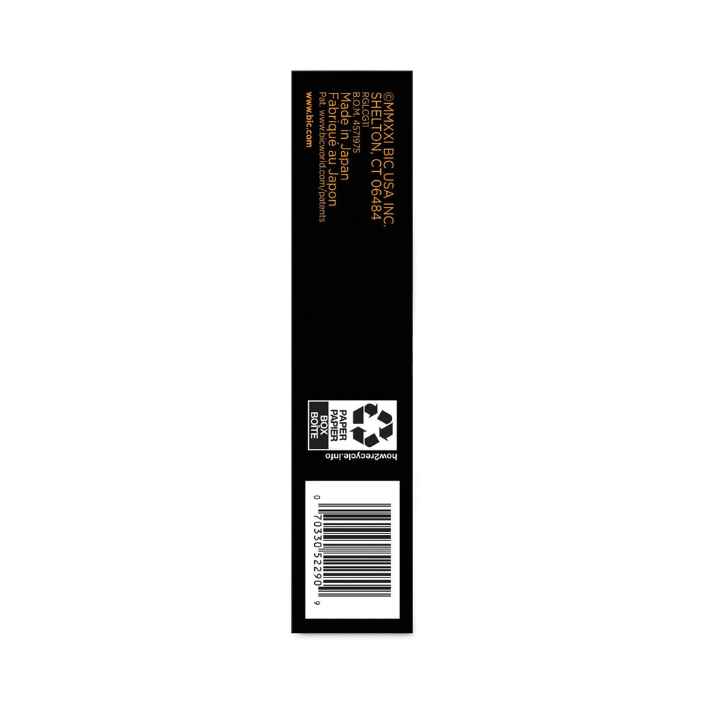 BIC Gel-ocity Quick Dry Gel Pen, Retractable, Medium 0.7 mm, Black Ink, Black Barrel, Dozen