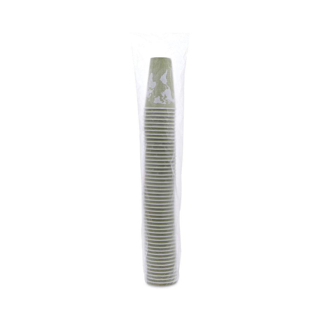 Eco-Products World Art Renewable and Compostable Hot Cups, 16 oz, Moss, 50/Pack