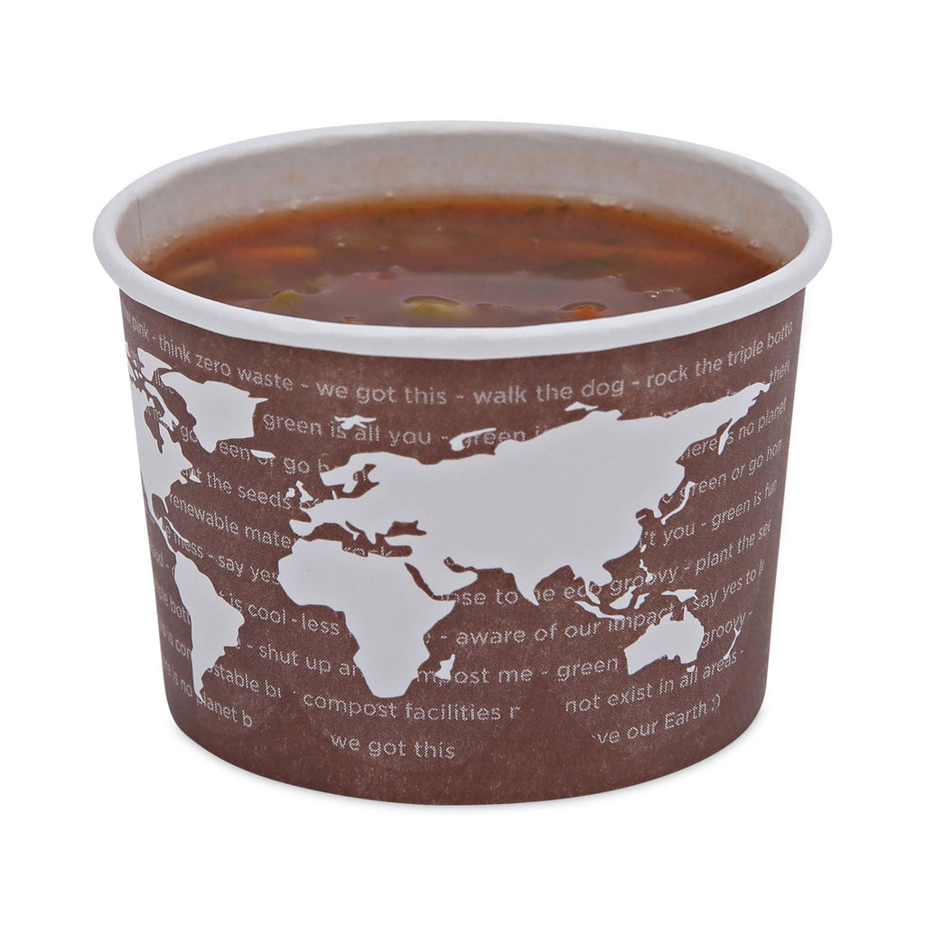 Eco-Products World Art Renewable and Compostable Food Container, 8 oz, 3.04 Diameter x 2.3 h, Brown, Paper, 50/Pack, 20 Packs/Carton