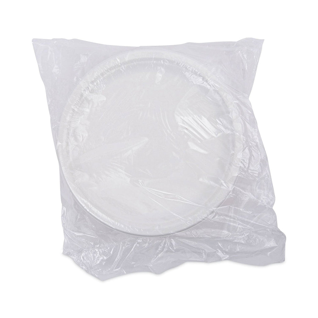 Eco-Products Renewable and Compostable Sugarcane Plates Convenience Pack, 6" dia, Natural White, 50/Pack