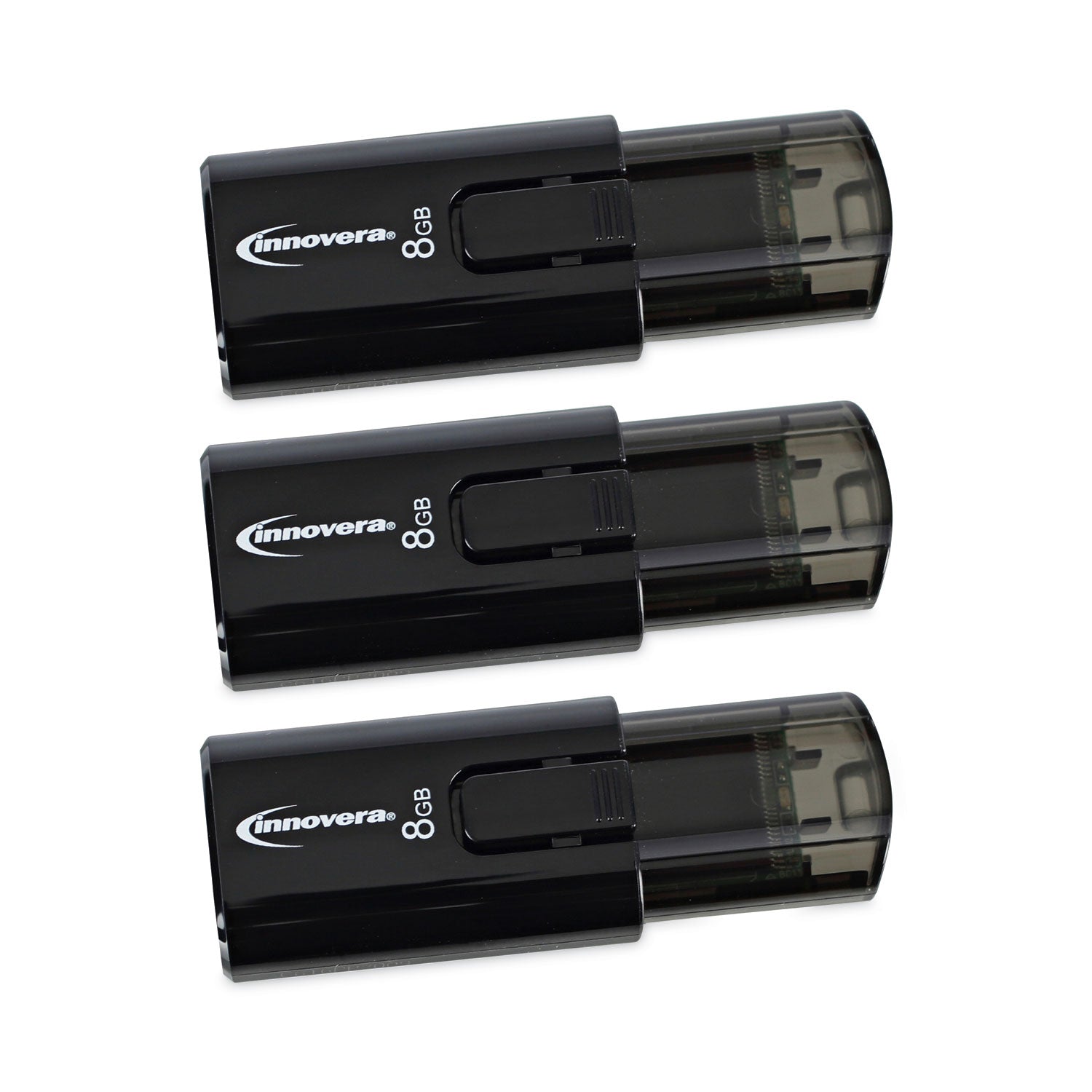 Innovera USB 3.0 Flash Drive, 8 GB, 3/Pack
