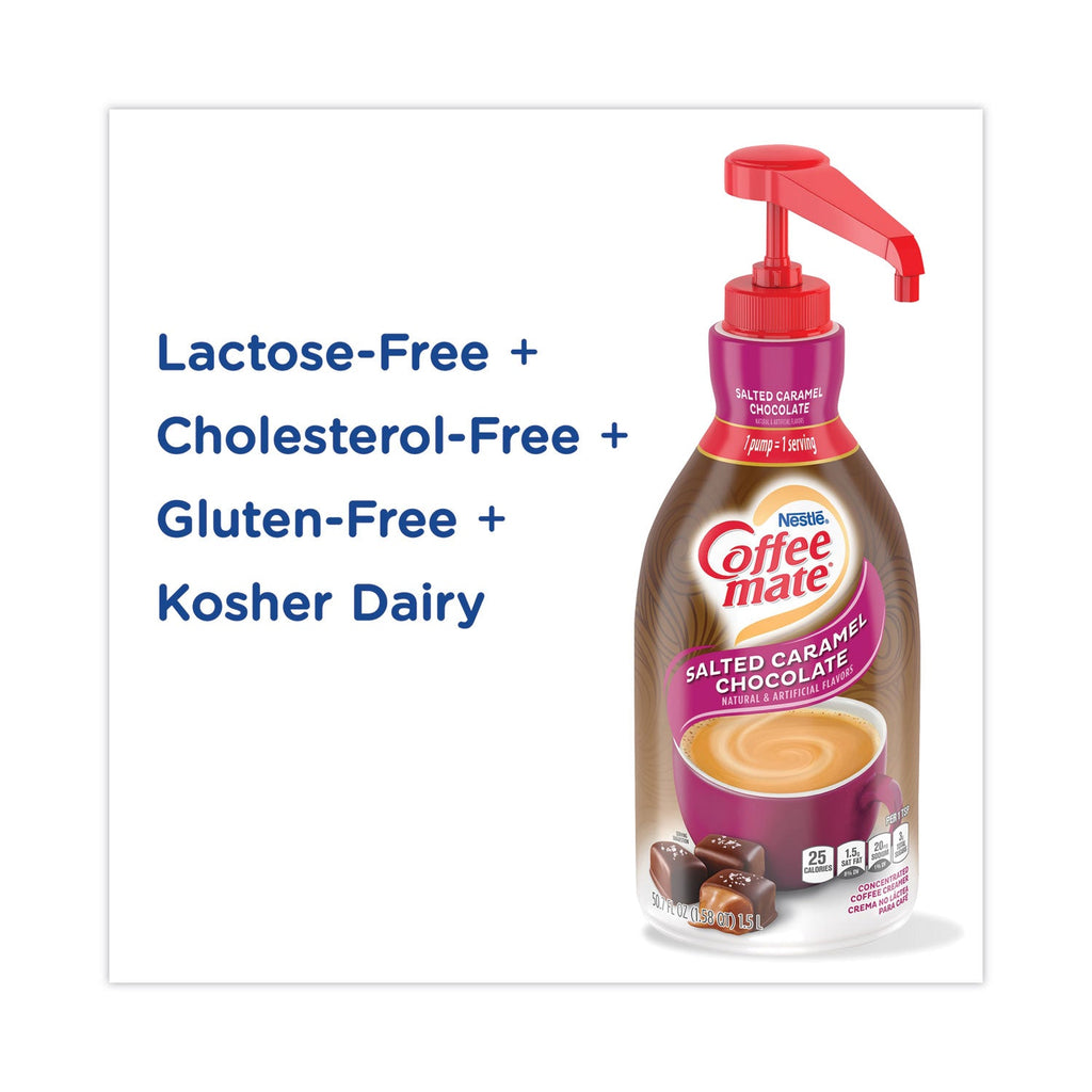 Coffee mate Liquid Creamer Pump Bottle, Salted Caramel, 1.5 Liter Pump Bottle, 2/Carton