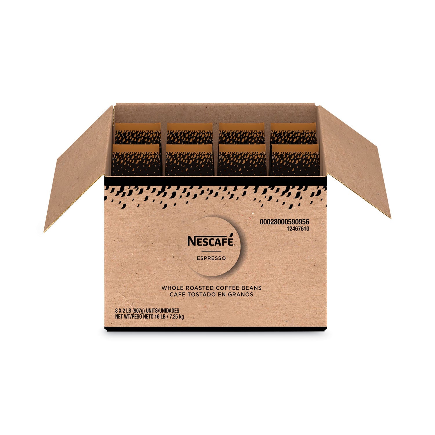 Nescafé Espresso Whole Roasted Coffee Beans, 2 lb Bag, 8/Carton