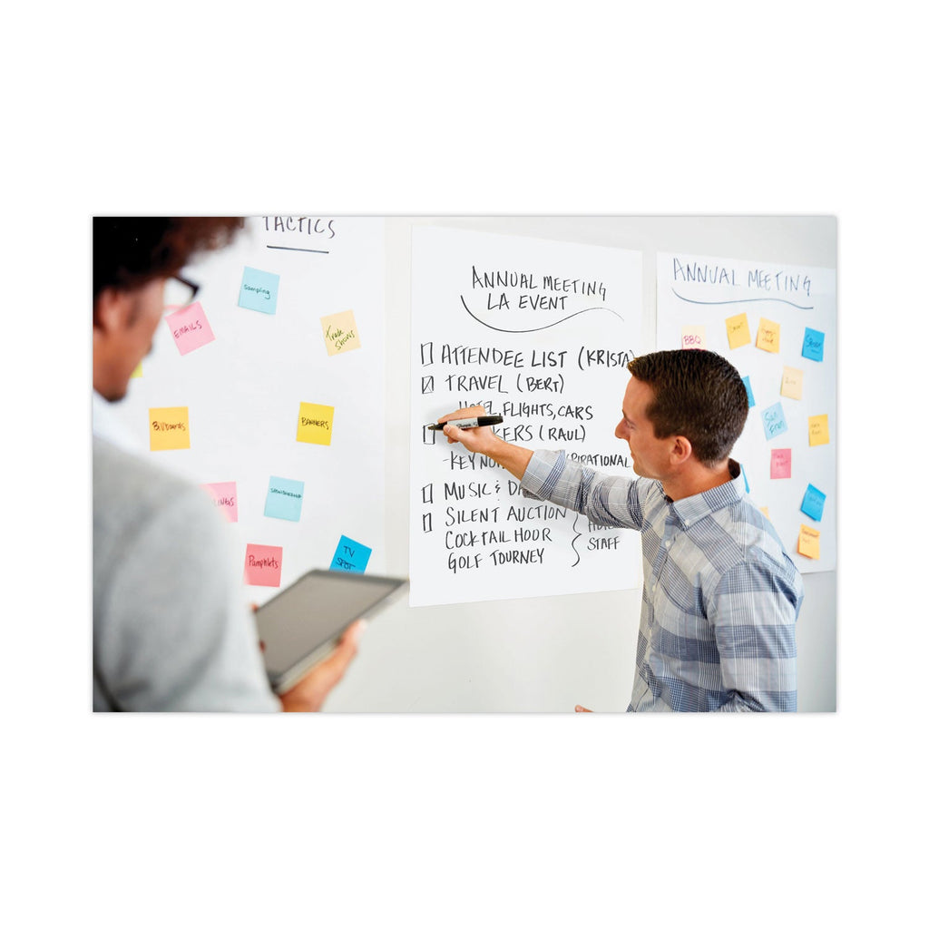 Post-it Vertical-Orientation Self-Stick Easel Pads, Green Headband, Unruled, 25 x 30, White, 30 Sheets, 2/Carton