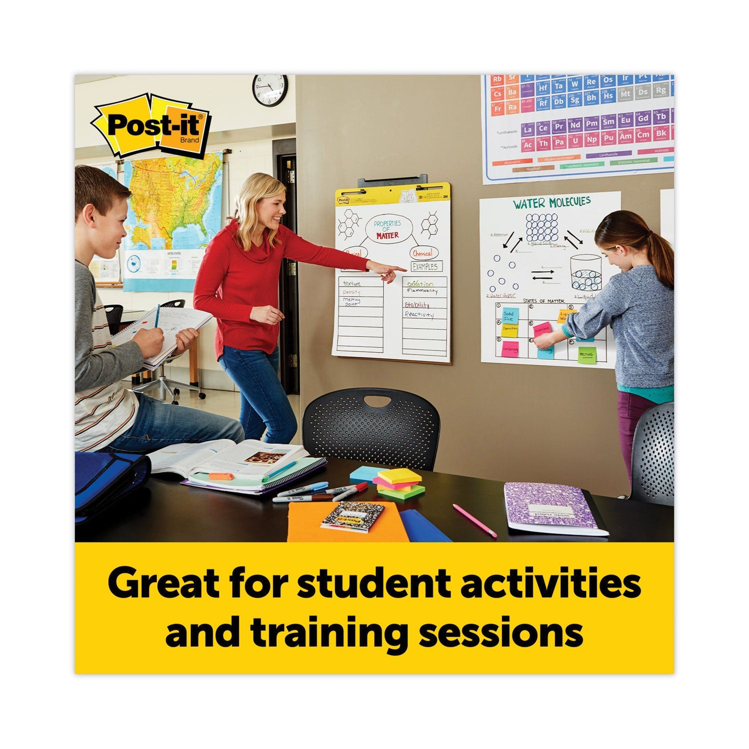 Post-it Vertical-Orientation Self-Stick Easel Pad Value Pack, Unruled, 25 x 30, White, 30 Sheets, 4/Carton