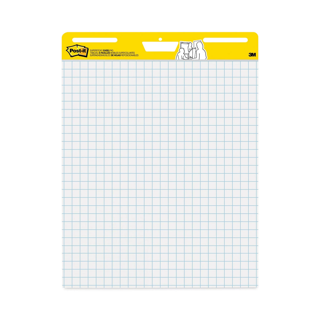 Post-it Vertical-Orientation Self-Stick Easel Pad Value Pack, Quadrille Rule (1 sq/in), 25 x 30, White, 30 Sheets, 4/Carton