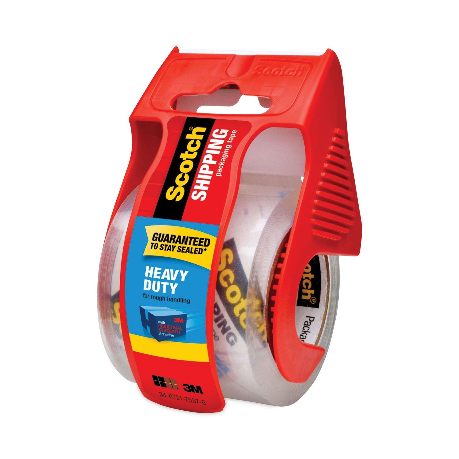 Scotch 3850 Heavy-Duty Packaging Tape with Dispenser, 1.5" Core, 1.88" x 66.66 ft, Clear, 6/Pack