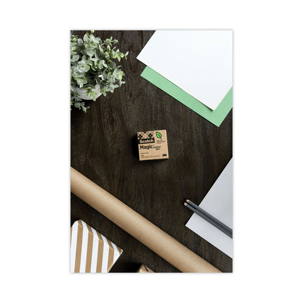 Scotch Magic Greener Tape, 1" Core, 0.75" x 75 ft, Clear, 24/Pack
