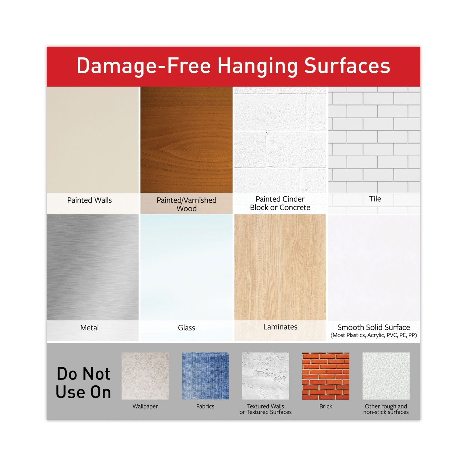 Command Poster Strips, Removable, Holds up to 1 lb per Pair, 0.63 x 1.75, White, 12/Pack