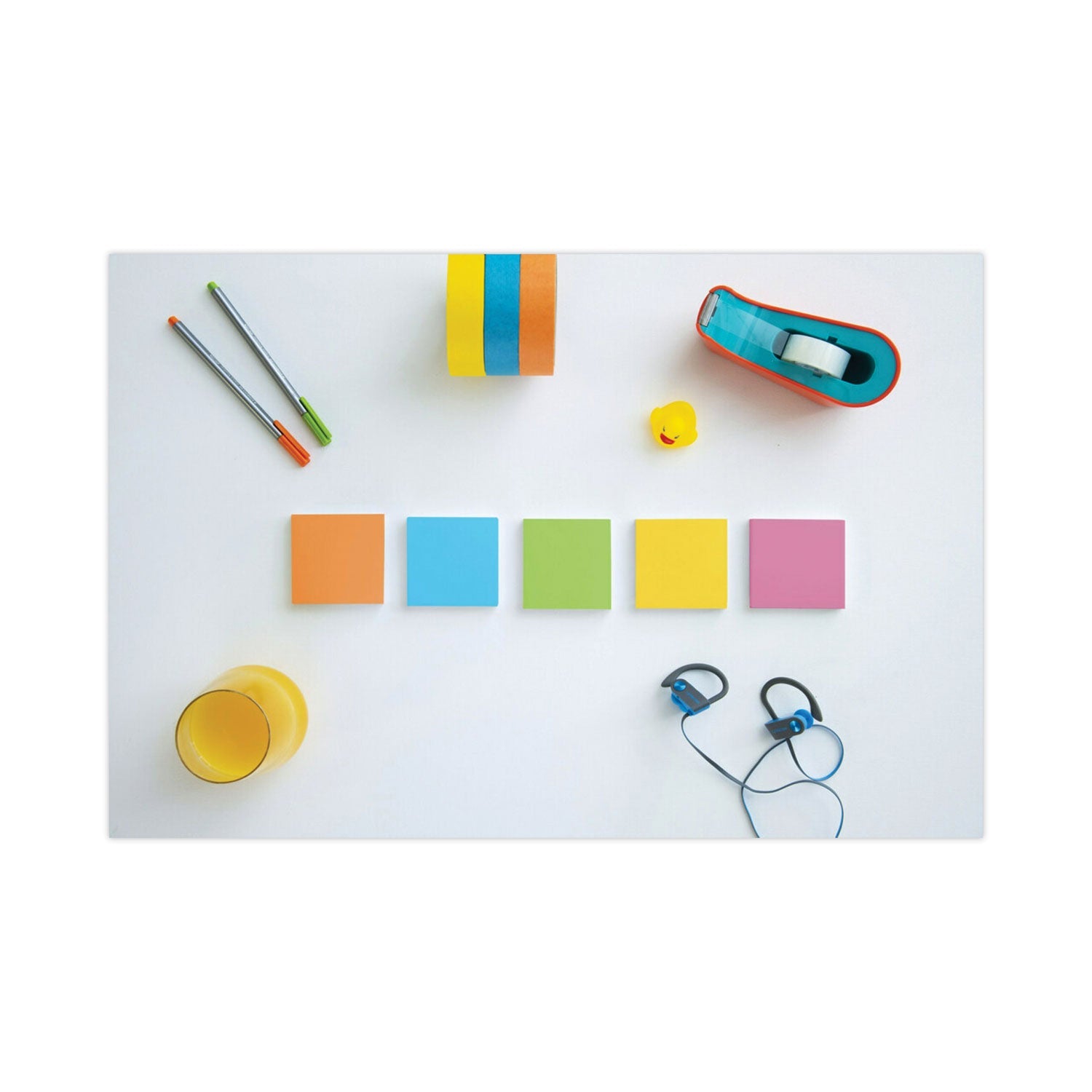 Post-it Pads in Energy Boost Collection Colors, 3" x 3", 90 Sheets/Pad, 12 Pads/Pack