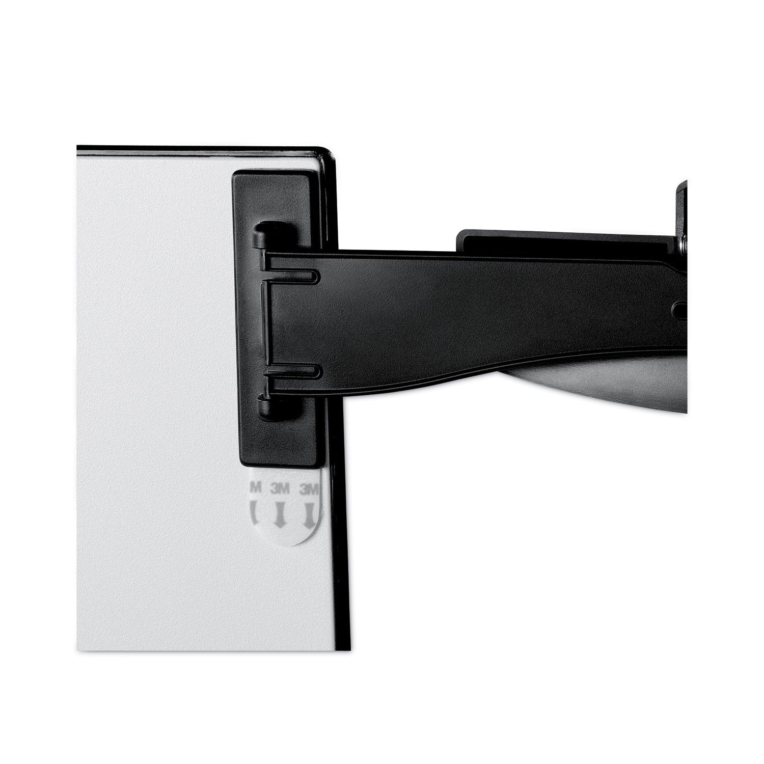 3M Swing Arm Copyholder, Adhesive Monitor Mount, 30 Sheet Capacity, Plastic, Black/Silver Clip