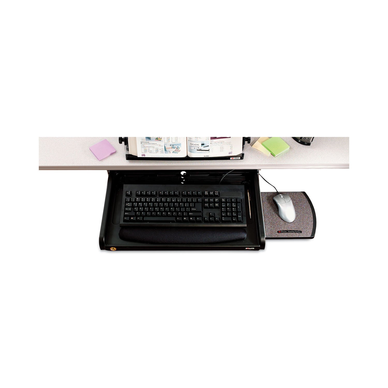 3M Under Desk Keyboard Drawer, 23w x 14d, Black