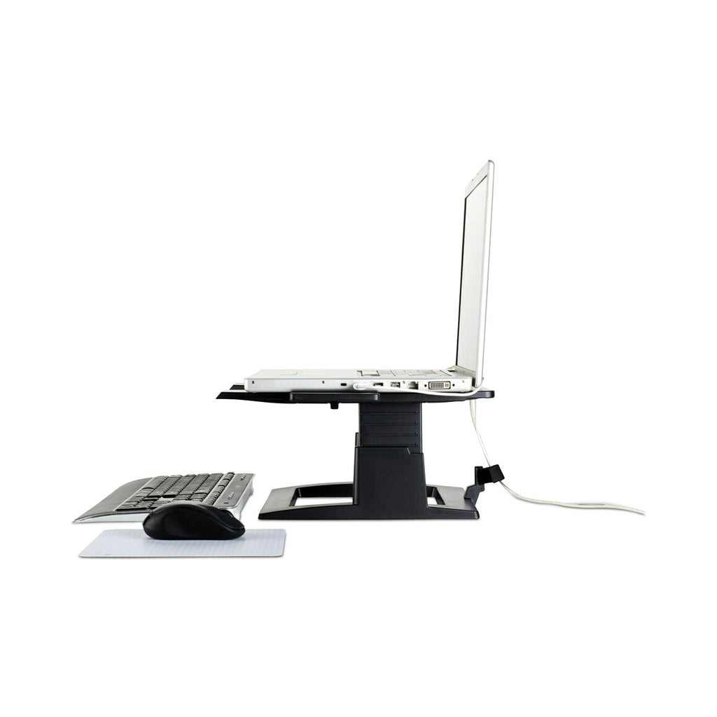 3M Adjustable Notebook Riser, 13" x 13" x 4" to 6", Black, Supports 20 lbs