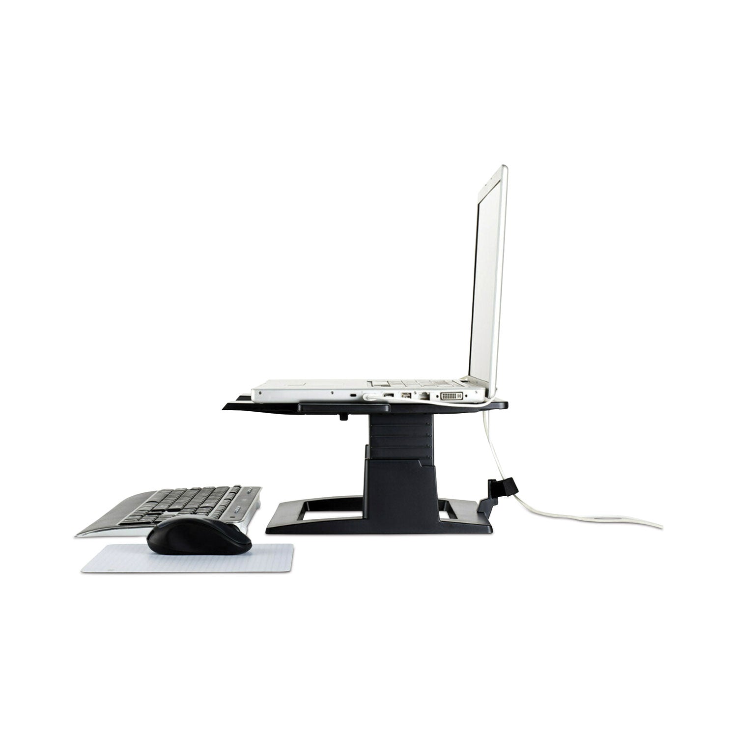 3M Adjustable Notebook Riser, 13" x 13" x 4" to 6", Black, Supports 20 lbs