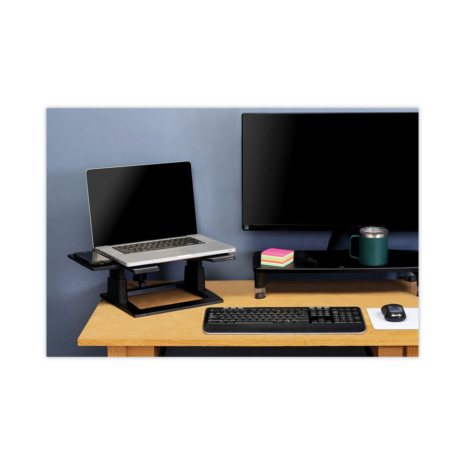 3M Adjustable Notebook Riser, 13" x 13" x 4" to 6", Black, Supports 20 lbs
