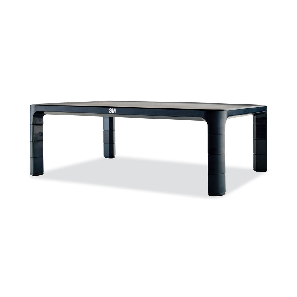 3M Adjustable Monitor Stand, 16" x 12" x 1.75" to 5.5", Black, Supports 20 lbs