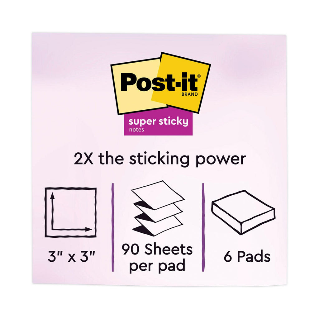 Post-it Recycled Pop-up Notes in Oasis Collection Colors, 3" x 3", 90 Sheets/Pad, 6 Pads/Pack