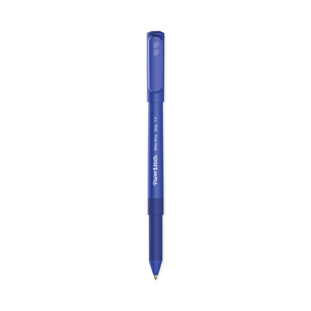 Paper Mate Write Bros. Grip Ballpoint Pen, Stick, Medium 1 mm, Blue Ink, Blue Barrel, 36/Pack