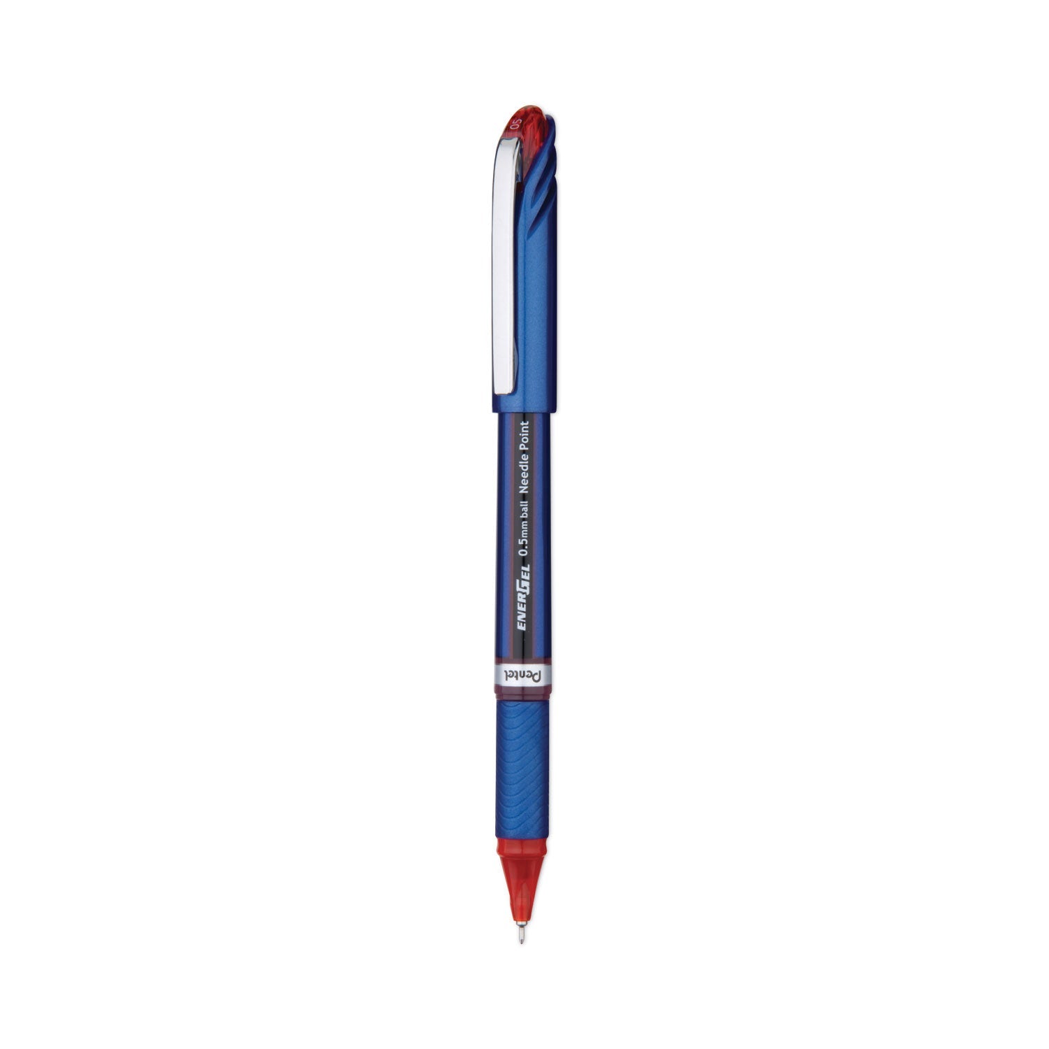 Pentel EnerGel NV Gel Pen, Stick, Fine 0.5 mm Needle Tip, Red Ink, Red Barrel, Dozen