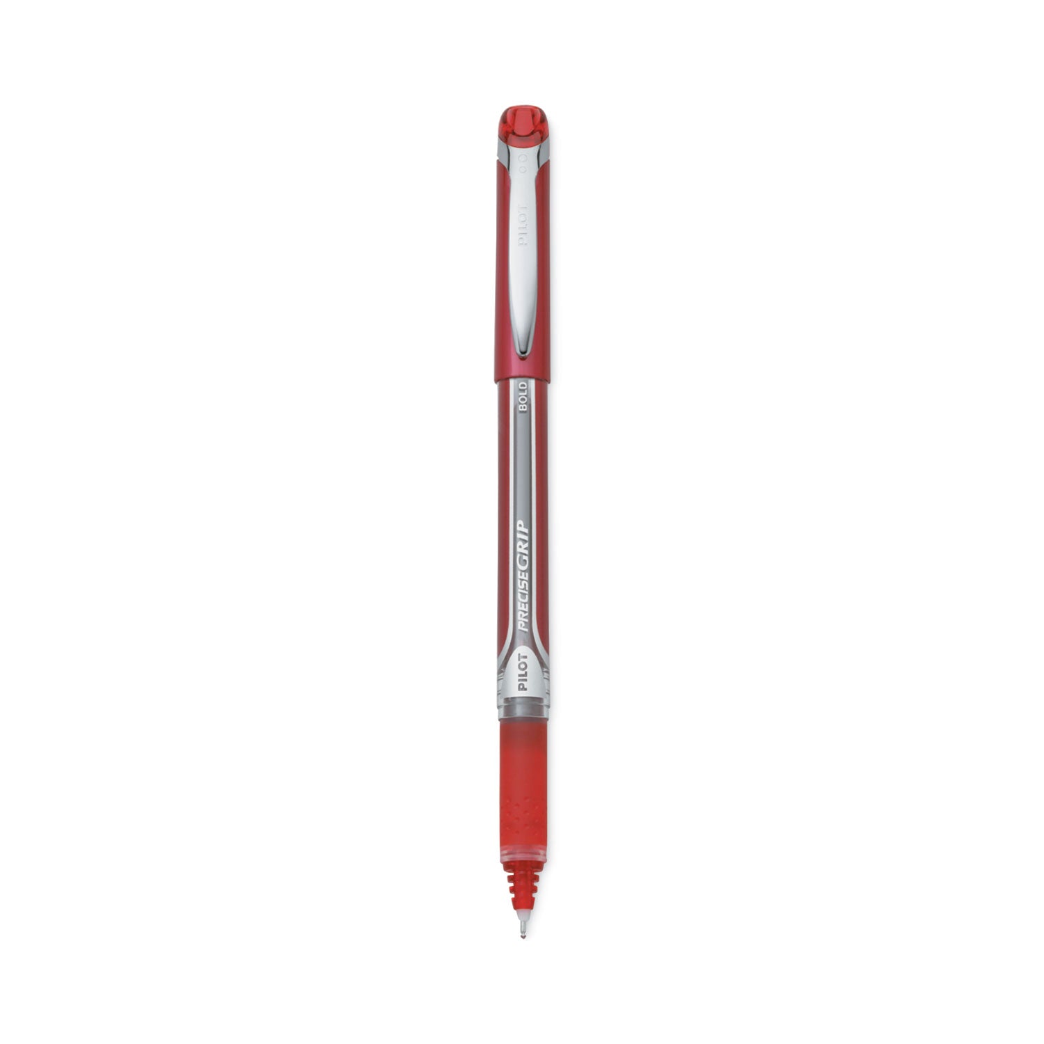 Pilot Precise Grip Roller Ball Pen, Stick, Bold 1 mm, Red Ink, Red Barrel