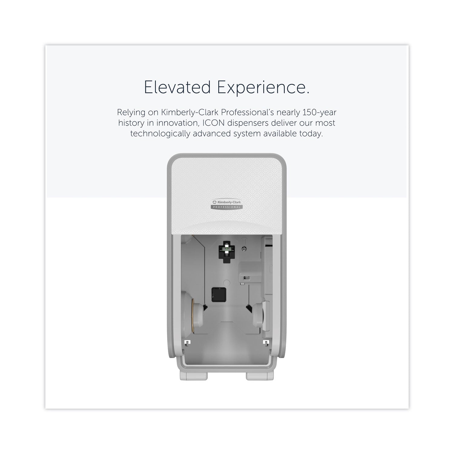 Kimberly-Clark Professional* ICON Coreless Standard Roll Toilet Paper Dispenser, 7.18 x 13.37 x 7.06, White Mosaic
